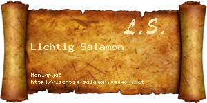 Lichtig Salamon névjegykártya